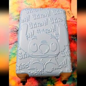 Stitch Embossed Blue Suitcase (Cabin Size)